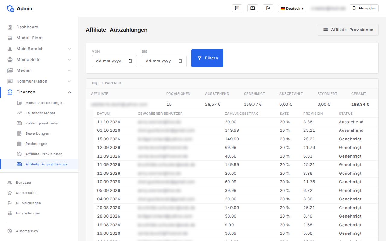 Affiliate-Programm: Ansicht 3 von 3