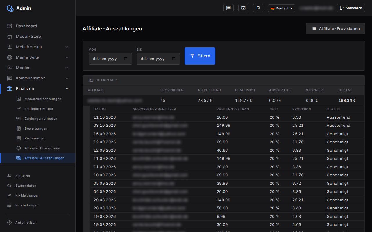 Affiliate-Programm: Ansicht 3 von 3